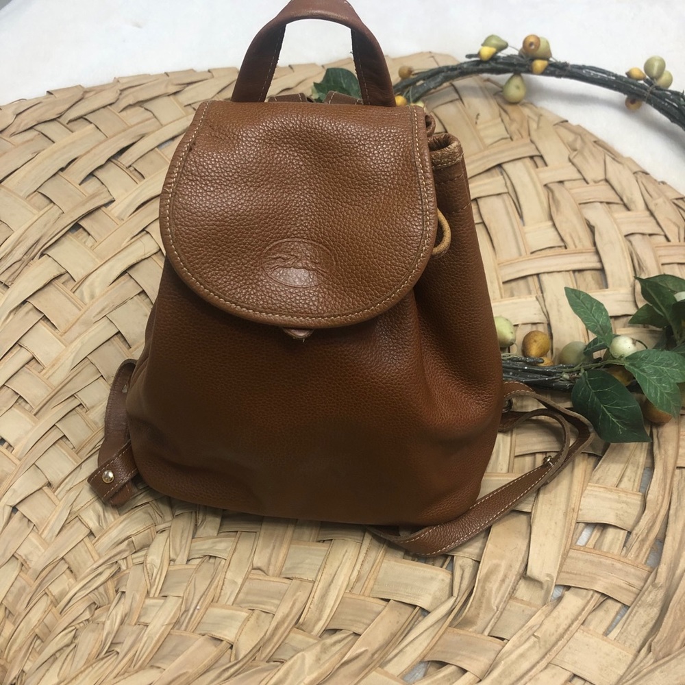 Longchamp Brown Leather Backpack